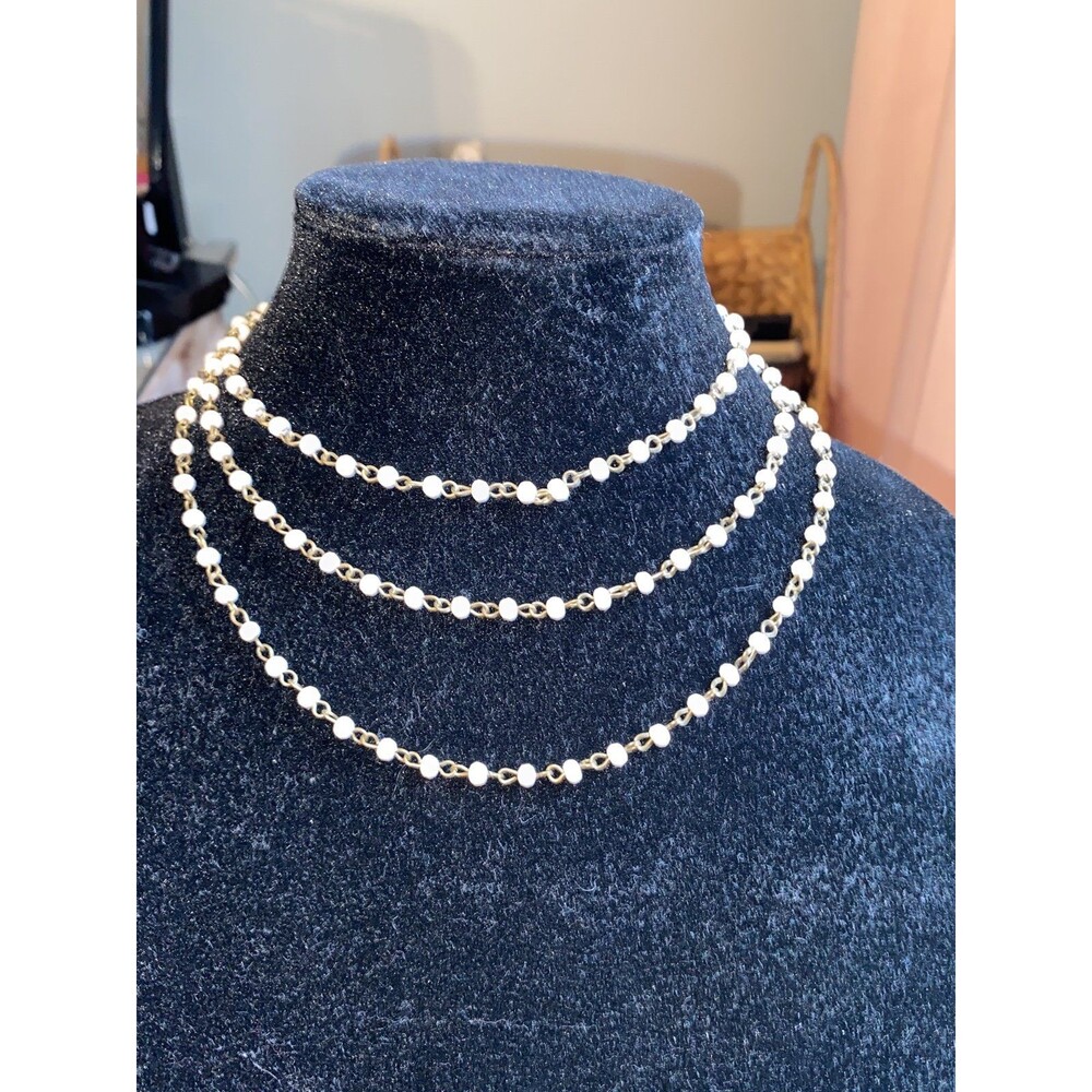 Ivory faux pearl multilayer necklace